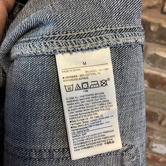 GAP Women's Belted Puff Sleeve Medium Indigo Denim Jacket M NEW - Picture 8 of 9